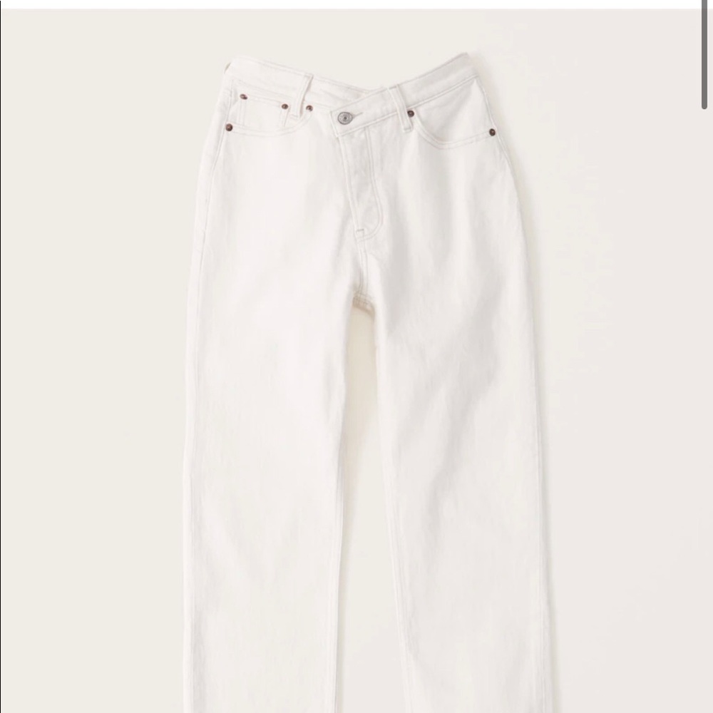 Cream High Rise Dad Jeans
